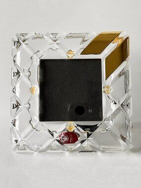Vtg Walther Glas Germany Crystal Glass Geometric Photo Frame